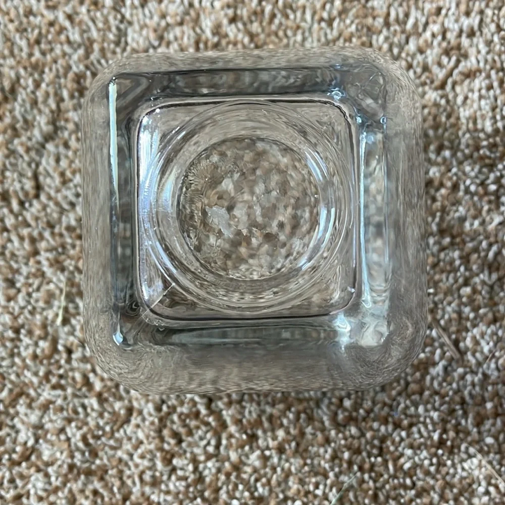 VTG Thick Heavy Clear Glass Candle Holder
